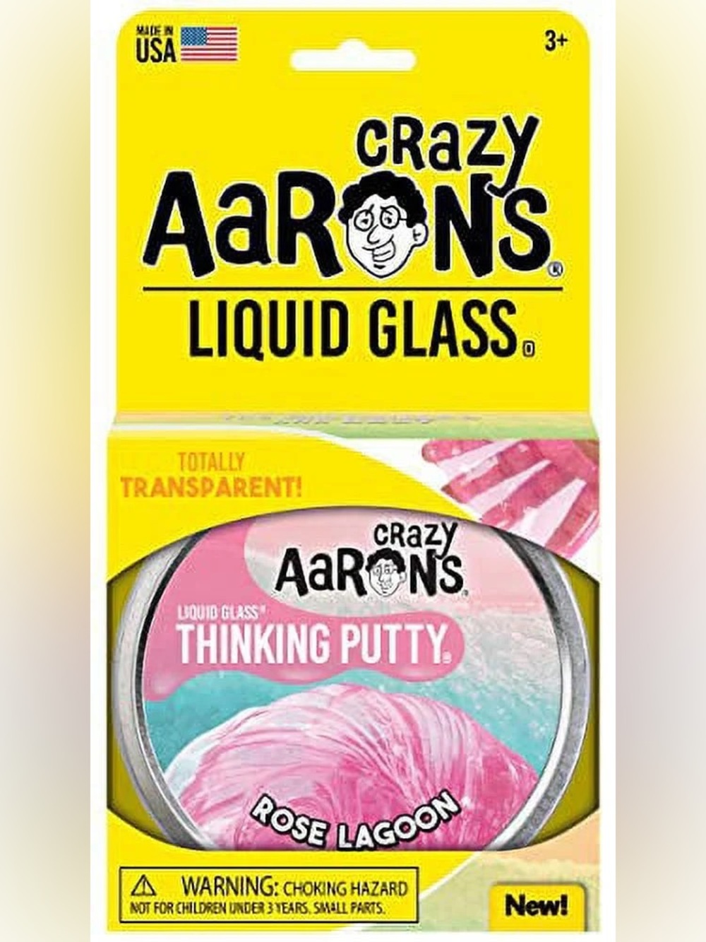 Crazy Aaron’s Liquid Glass Thinking Putty Rose Lagoon Clear Pink Sensory Putty